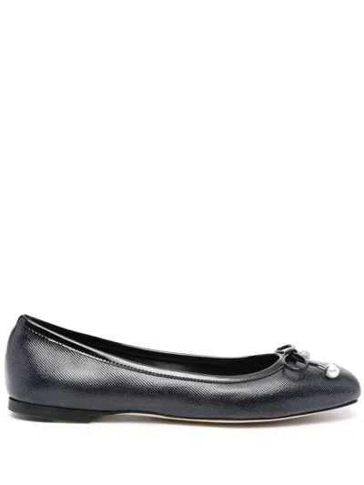 Jimmy Choo Ballet Shoes With Round Head And Flat Soles In Black