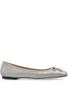 Jimmy Choo Silver Leather Ballet Flats