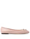 Jimmy Choo Elme Flat Leather Ballet Flats In Powder