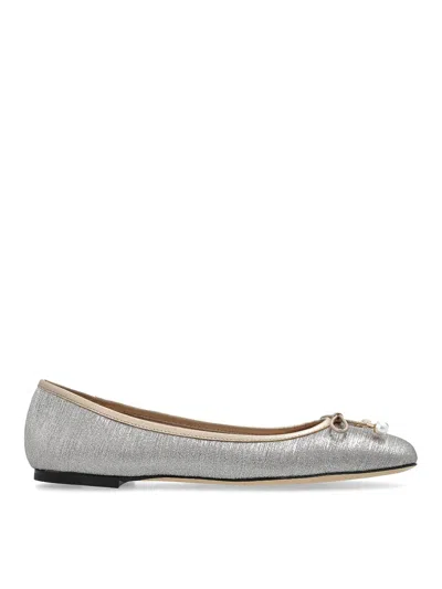 Jimmy Choo Women Elme Flat Leather Ballet Flats In Metallic