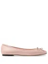 Jimmy Choo Elme Nappa Leather Ballet Flats In White