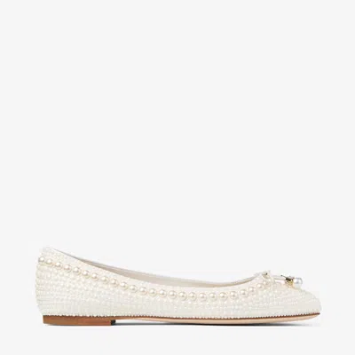 Jimmy Choo Elme Flat In Neutral