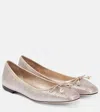 Jimmy Choo Silver Leather Ballet Flats In Neutrals