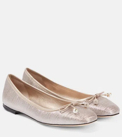 JIMMY CHOO ELME GLITTER BALLET FLATS