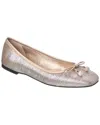 Jimmy Choo Elme Metallic Bow Ballerina Flats In Pink