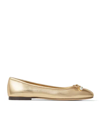 JIMMY CHOO ELME LAMBSKIN BALLET FLATS