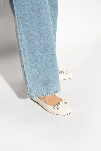Jimmy Choo ‘elme' Leather Ballet Flats In Cream