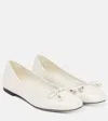 Jimmy Choo Elme Embellished Leather Ballet Flats In Latte