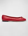 Jimmy Choo Elme Embellished Leather Ballet Flats In Red