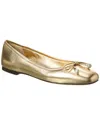 Jimmy Choo Elme Metallic Leather Ballet Flats In Gold