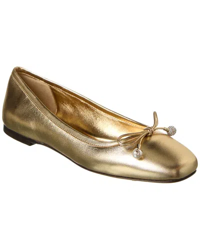 Jimmy Choo Elme Leather Flat In Gold