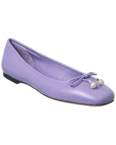 Jimmy Choo Elme Leather Flat In Purple