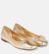 Jimmy Choo Elme Metallic Leather Ballet Flats In Gold