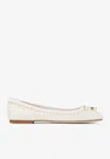 Jimmy Choo Ballerinas Elme Aus Satin Mit Zierperlen In White