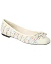 Jimmy Choo Elme Tweed & Patent Flat In Multi