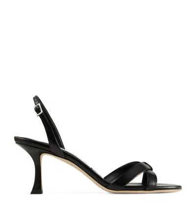 Jimmy Choo Elsy 70 Leather Heeled Sandals In Schwarz