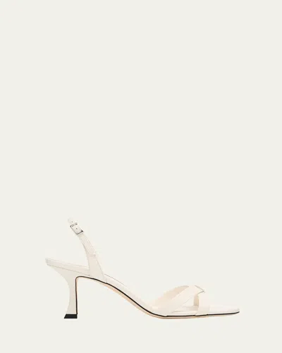 Jimmy Choo Elsy 70 Leather Sandals In White