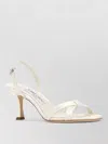 Jimmy Choo Elsy 70 Satin Mid Heel Sandals Slingback In Multi