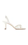 Jimmy Choo Elsy Satin Sandals In White
