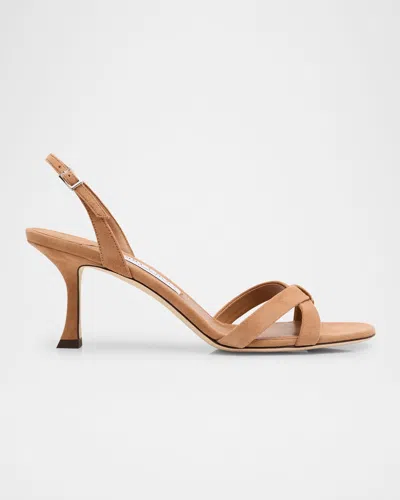JIMMY CHOO ELSY 70 SUEDE SANDALS