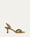 Jimmy Choo Elsy 70 Suede Sandals In Green