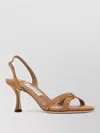 Jimmy Choo Elsy 70 Suede Slingback Open Toe Sandals In Brown