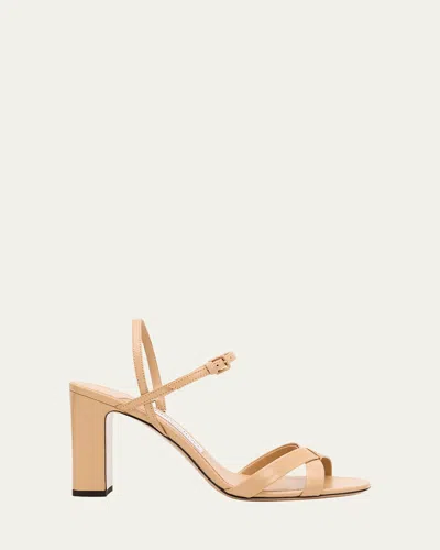 Jimmy Choo Elsy 85 Leather Block-heel Sandals In Multi