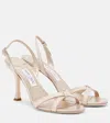 Jimmy Choo Elsy 90 Glitter Slingback Sandals In Gold