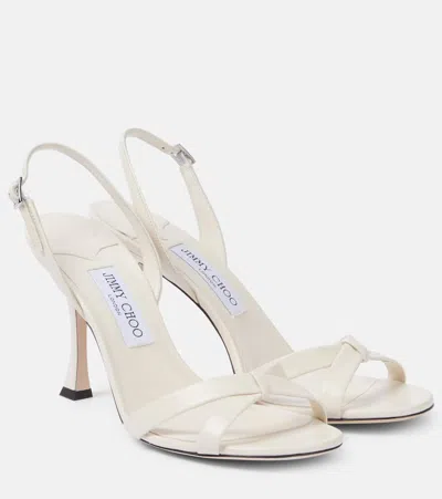 JIMMY CHOO ELSY 90 LEATHER SANDALS