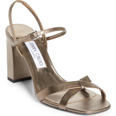 Jimmy Choo Elsy 85 Heeled Sandals In Metallic