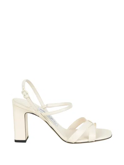 Jimmy Choo Elsy Crystal Buckle Sandal In Neutral