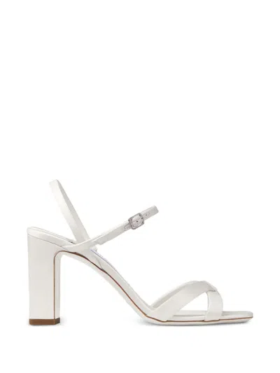 Jimmy Choo Elsy Buckle-strap Sandals In White