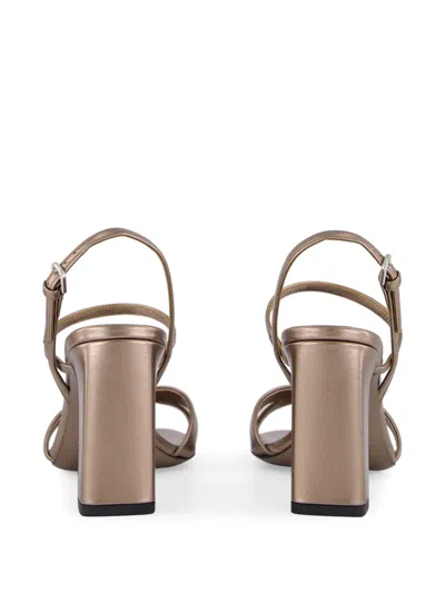 Jimmy Choo Elsy 85 Metallic-finish Sandals In Brown