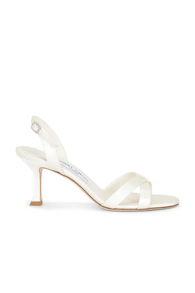 Jimmy Choo Elsy Satin 70 Sandal In Ivory