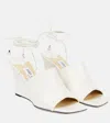 Jimmy Choo Elyna Leather Wedge Sandals In Neutrals