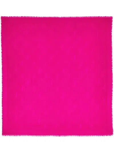 Jimmy Choo Emani Monogram-jacquard Silk-blend Scarf In Pink