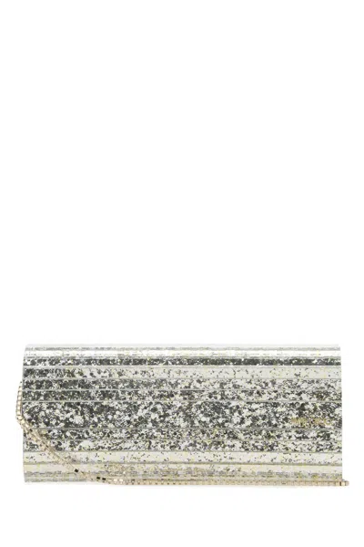 Jimmy Choo Embellished Acrylic Sweetie Clutch In Gold