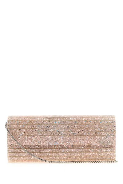Jimmy Choo Embellished Acrylic Sweetie Clutch In Pink