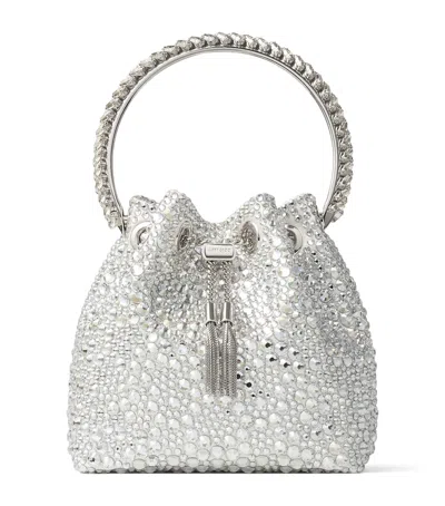Jimmy Choo Embellished Bon Bon Top-handle Bag In Silver