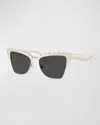 Jimmy Choo Embellished Butterfly Acetate Sunglasses In Black