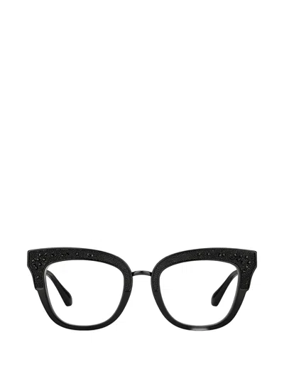 Jimmy Choo Embellished Cat-eye Glasses In Black