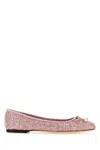 JIMMY CHOO EMBELLISHED FABRIC ELME BALLERINAS