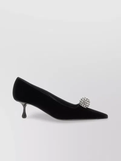 JIMMY CHOO EMBELLISHED KITTEN HEEL POINTED TOE PUMPS