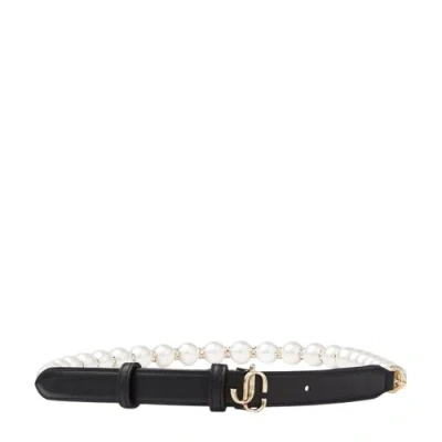 Jimmy Choo Embellished Leather Belt In Black