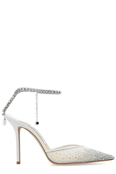 Jimmy Choo Embellished Pointed In White