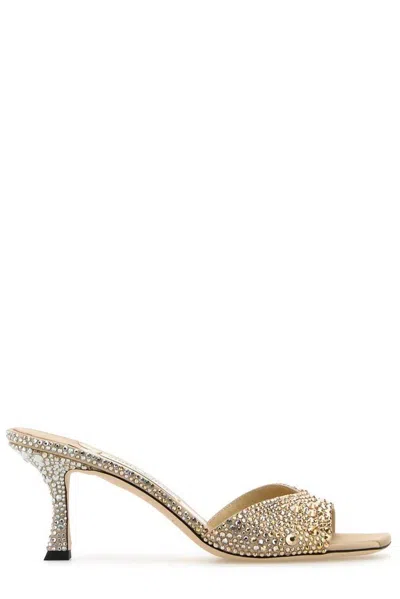 Jimmy Choo Embellished Satin Skye Mules
