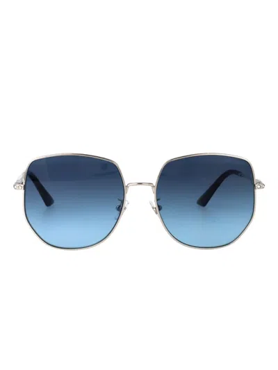 Jimmy Choo Embellished Square-frame Sunglasses In Blue