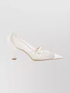 Jimmy Choo Embellished Stiletto Pumps Mesh Panels In White