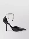 Jimmy Choo Embellished Strap Patent Finish Pointed Toe Pumps
