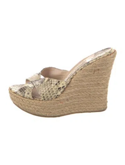 Pre-owned Jimmy Choo Embossed Leather Animal Print Espadrilles